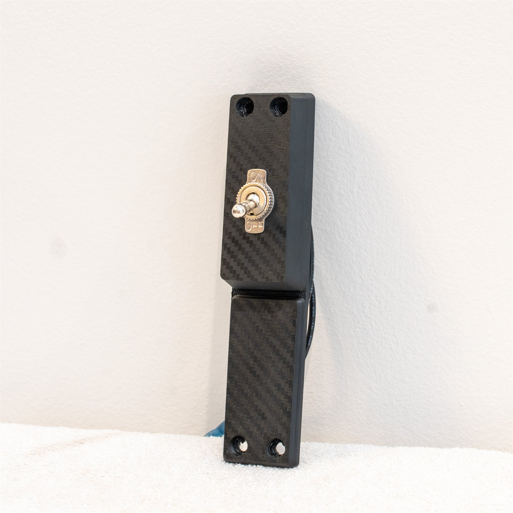 Reproduction Fiero passenger-side cluster panel, blank, with a toggle switch installed